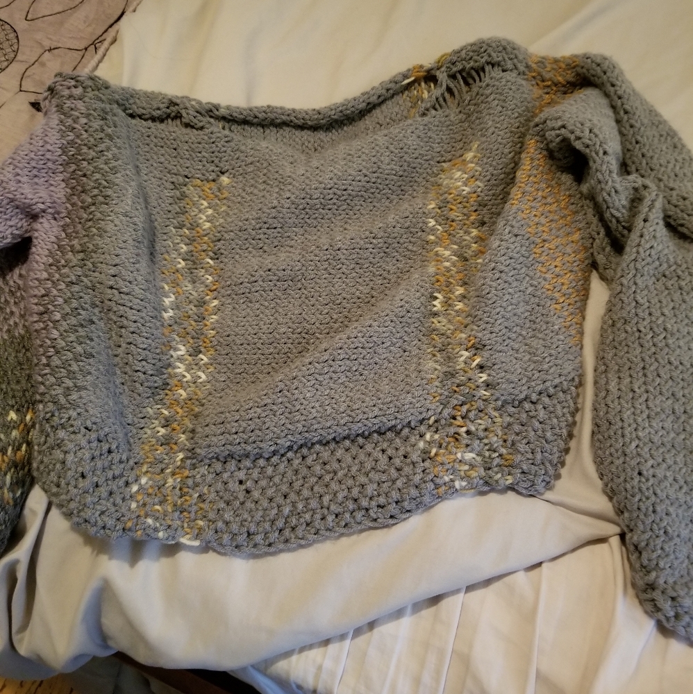 HAND KNITTED, not by me, Cropped Sweater
